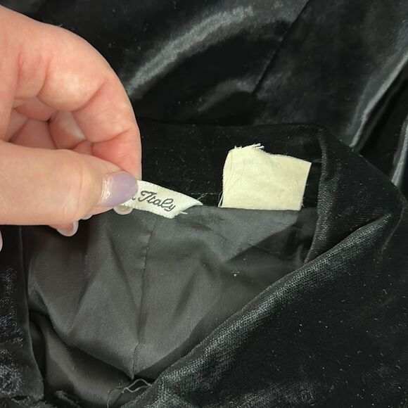 Henri Bendel Vintage Black Velvet Button-Up Jacket With Pockets Size 14 - Picture 7 of 15